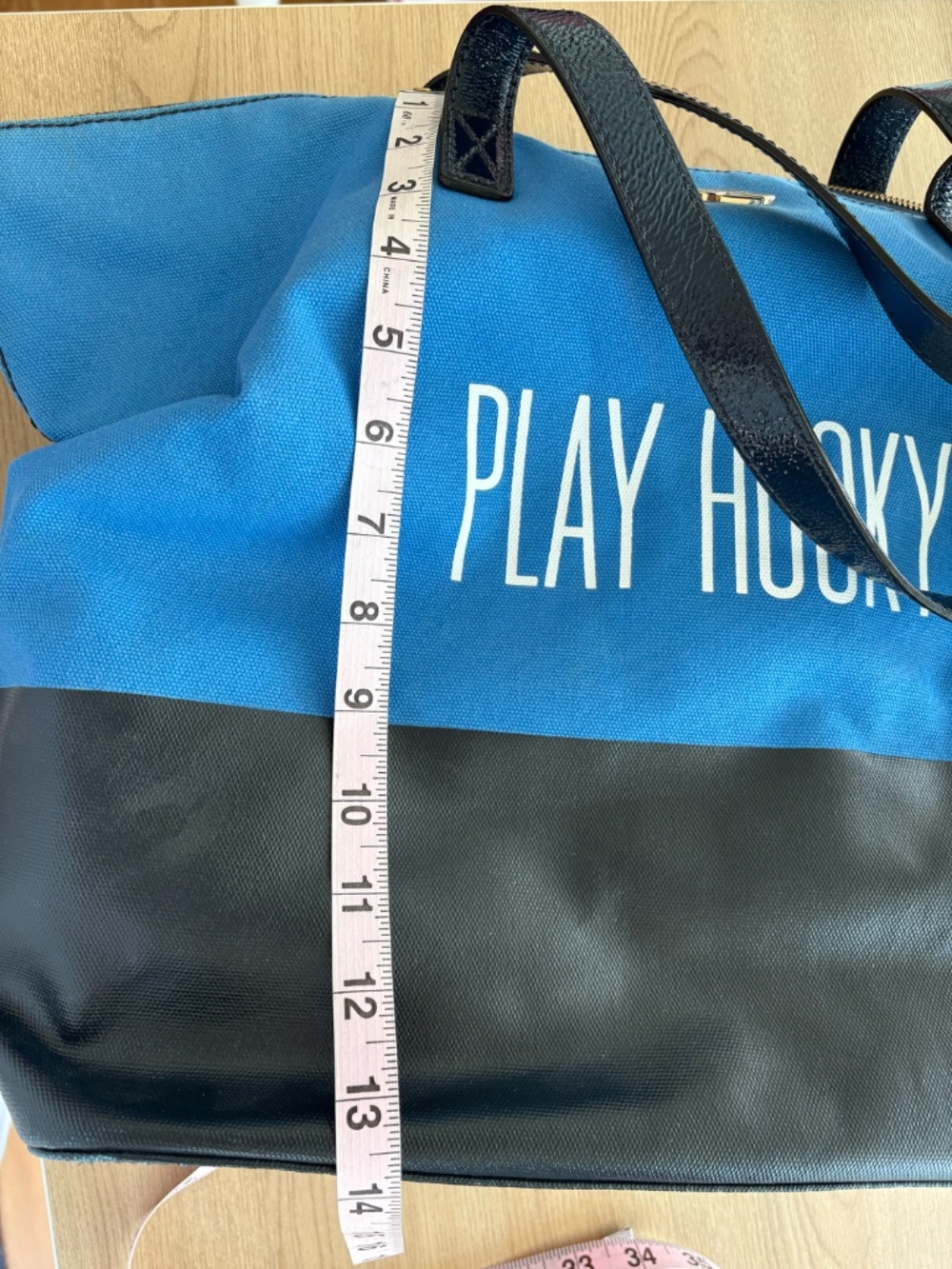 Kate Spade Play Hooky Canvas Tote Blue - Picture 11 of 16